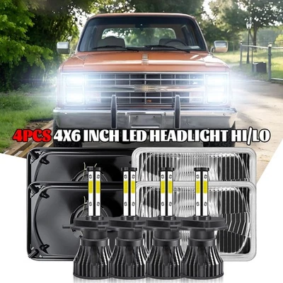 4 faros LED 4X6 haz alto/bajo para camioneta Chevrolet K5 Blazer C20 Camaro Foto 1 de 4