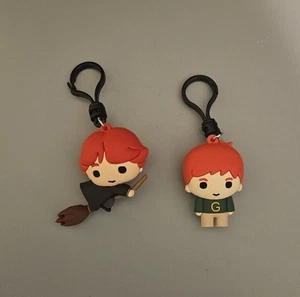 Ron Weasley On Broomstick & George Weasley Soft Touch 3D PVC Backpack Bag Clip - Picture 1 of 2
