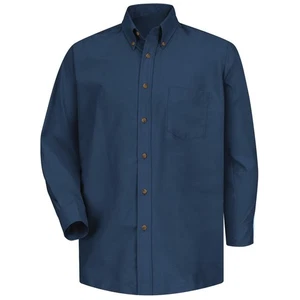 Red Kap Men's Long Sleeve Poplin Dress Shirt - Navy Blue - #SP90 - XXL / 345 - Picture 1 of 3