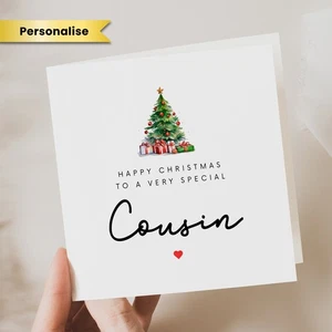 Cousin Christmas Card Personalised Xmas Gift For Cousin Christmas Novelty Card - Picture 1 of 2