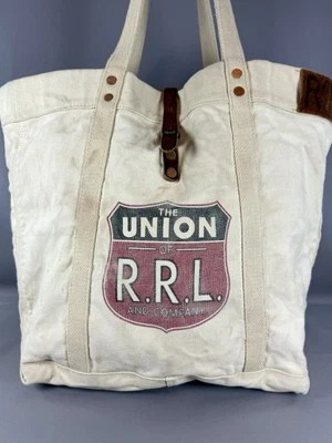 RRL Double RL Ralph Lauren Canvas Tote Bag Distressed - Image 1 of 4