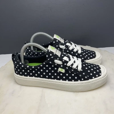 Cariuma Oca Low Shoes Womens 8 Black White Polka Dots Canvas Comfort Sneakers - Image 1 of 4
