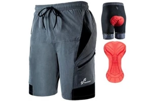 Sportneer Men's MTB Shorts MTB Shorts Padded Bike Shorts 3D Dark Grey med F - Picture 1 of 6
