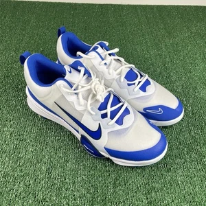 Nike Force Zoom Trout 9 Metal Baseball Cleats White Blue FB2907-101 Mens Size 14 - Picture 1 of 7
