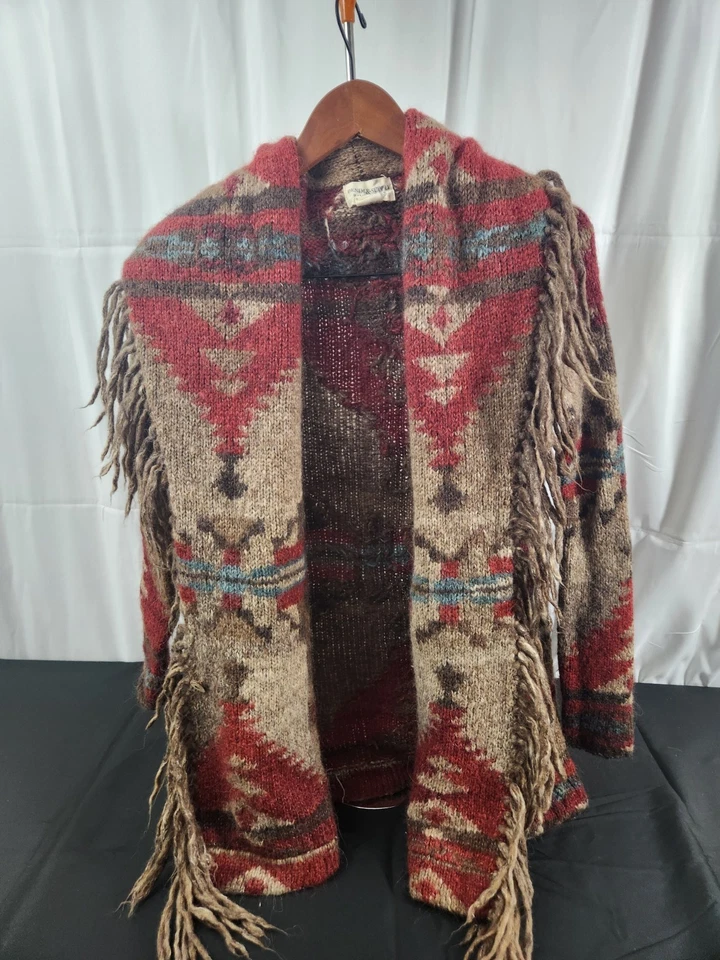Ralph Lauren Denim Supply SM Suéter Cárdigan Suroeste Azteca Flecos Rojo De Colección Foto 1 de 4
