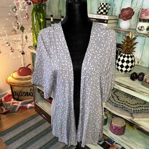 NWT Jasmine & Ginger open front short sleeve Small 100% rayon cardigan cover up - Picture 1 of 6