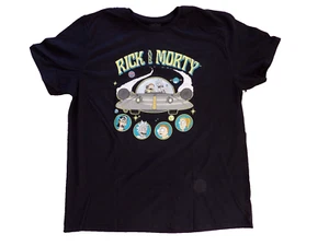 RICK AND MORTY UFO Spaceship Licensed Adult Men's Graphic T Shirt XL (46-48) - Picture 1 of 3
