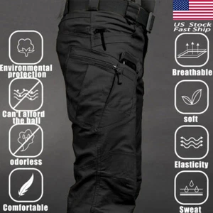 Tactical Mens Cargo pants Waterproof Work Hiking Combat Outdoor Trousers Pants - Picture 1 of 27