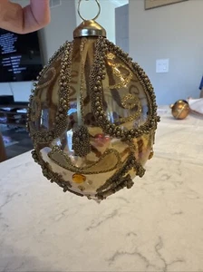 Strongwater Style Christmas Ornament Jeweled Gold Egg - Picture 1 of 6
