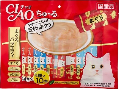 INABA CIAO Churu Liquid Cat Treats 14 g × 40 Sticks Tuna  variety NEW - Image 1 of 2