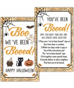 10 Halloween You've Been Booed Schild Karte Kollege Nachbar Geschenk Spaß - Bild 1 von 21