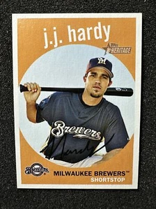 J.J. HARDY #169 2008 Topps Heritage QTY Milwaukee Brewers   - Picture 1 of 2