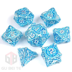 Metall DND Würfel Set RPG Würfelzeit Rollenspiel DSA W4-W20 7-Teilig - Pirat - Picture 1 of 8