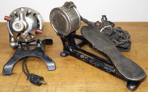 Antique 1917 Hamilton Beach Home Motor for Fan or Sewing Machine w/ Foot Pedal Cover