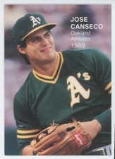 1989 BIG APPLE SPORTSCARDS SUPER STAR PHOTOS (UNLICENSED) JOSE CANSECO OAKLAND