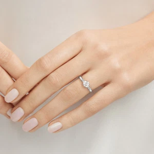 1,20 ct Lab Created Rundschliff Diamant Gold Ehering IGI-zertifiziert 14k Weiß - Bild 1 von 13