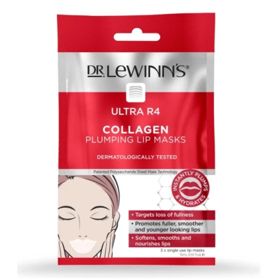 Dr Lewinn's - Ultra R4 Collagen Plumping Lip Masks 3 x Single Use Lip Masks - Image 1 of 3