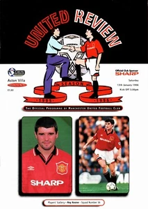 Manchester United v Aston Villa 1995-1996 Premier League 13/1/1996 - Imagen 1 de 1