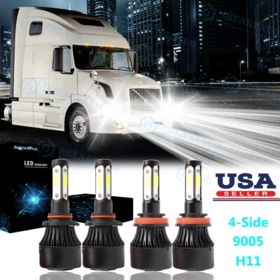 For 2004-15 Volvo VN VNL VNM Truck 200 300 430 630 670 Hi/Lo LED Headlight Bulbs - Image 1 of 4