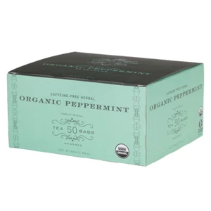 Harney & Sons Organic Peppermint Tea, Caffeine-Free Herbal 1.76oz/50g (50 Bags) - Picture 1 of 12