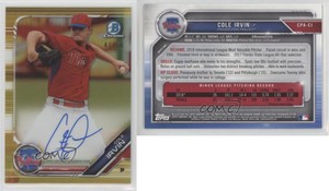 2019 Bowman Chrome Prospects Gold Refractor /50 Cole Irvin Rookie Auto RC