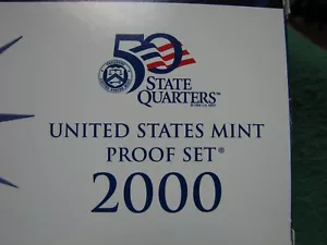 2000 US Proof Set 10 Münzen in ORIGINAL US Mint Box mit C.O.A. - Bild 1 von 4