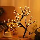 24 LEDs Cherry Blossom Tree Light Artificial Tree Bonsai Lighted Tree Lamp Table