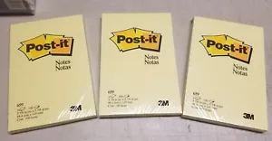 Post-it Notes Yellow 4 x 6-Inches Unlined 100 sheet Pack Lot of 3 New 300 sheets - Picture 1 of 4