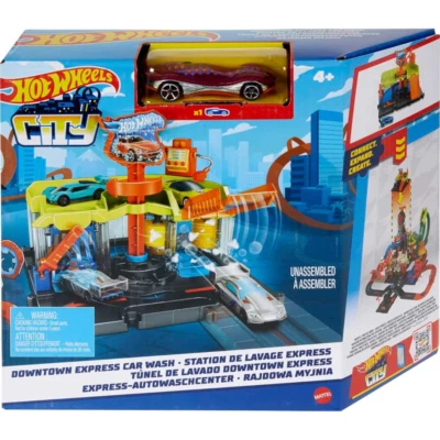 Hot Wheels City Downtown Express Car Wash Playset and Toy Car - Image 1 of 4