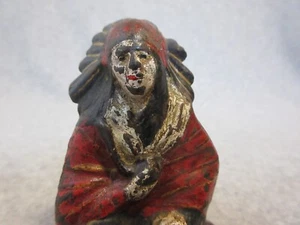Early 1900's   NATIVE AMERICAN   INDIAN CHIEF Sitting on Log...Cast Iron BANK - Picture 1 of 6