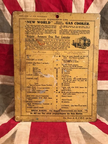 GAS Cooker  SIGN Radiation ltd Double sided  Vintage Retro RECLAIMED Cover