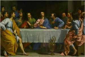 JESUS CHRISTUS das letzte Abendmahl GEMÄLDE Poster RELIGIÖSE SAMMLER 20x30 heiß - Bild 1 von 1