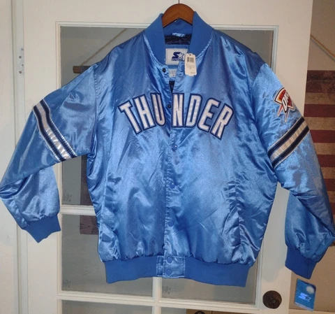 Oklahoma City Thunder Starter Jacket NEW VINTAGE Satin XXL Mens New With Tags! Cover
