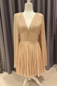 J MENDEL PLEATED SEXY CORSET CAPE RUNWAY DRESS. SHORT SIZE 0 - Picture 1 of 9