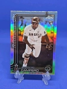 2025 Topps Chrome Gustavo Campero Seppia Rifrattore Rookie Card RC #63 Angeli - Foto 1 di 2