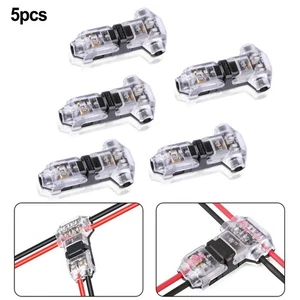 5PCS 12V T2 Wire Cable Snap In Connector Terminal Connections Joiner Auto - Picture 1 of 13