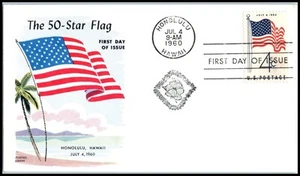 1960 Hawaii 50th State Flag Sc 1153 FDC with Fluegel cachet UA - Picture 1 of 1