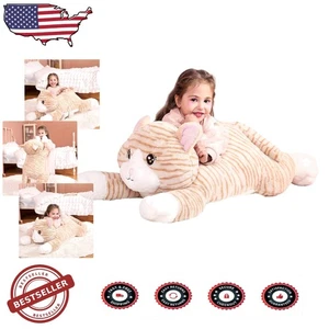 Jumbo Katze Plüschtier 30 Zoll riesiges orangefarbenes Kätzchen Stofftier Geschenk Kind - Bild 1 von 9