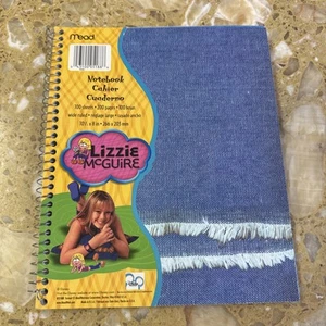 Mead Lizzie McGuire Notebook Stickers Hilary Duff Disney Channel Blue Denim - Picture 1 of 4