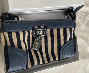New Guess Blue Denim Baguette Bag - Picture 1 of 6