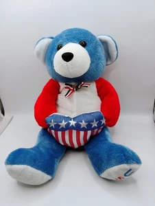 USA Teddy Bear Red White And Blue Heart Stuffed Animal Toy - Picture 1 of 6