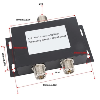Antenna Power Splitter 2 Way 136 to 174MHz 100W VHF AIS Antenna Part HE - Image 1 of 4