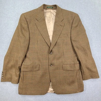 Lauren by Ralph Lauren 100% Lambs Wool Blazer Jacket Coat 39S Brown Herringbone - Image 1 of 4
