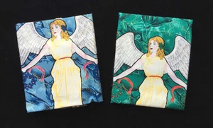 2 sets 100% Cotton Christmas Angel Panels Craft Sewing Fabric Xmas Holiday - Picture 1 of 8