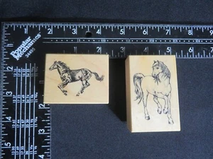 Horse Rubber Mounted Stamps,Scrapbooking Card Making 2 Piece - Picture 1 of 2