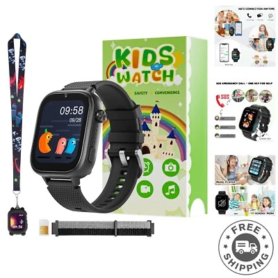 4G Kids Smartwatch with SIM, SOS Button & 47 Games - Perfect Gift for Ages 3-12 - Image 1 of 4