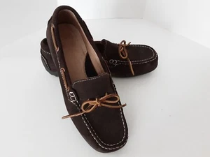 Land's End Women's Slip on Brown Nutmeg Moccasin Driving Shoes Size 7 B - Picture 1 of 11