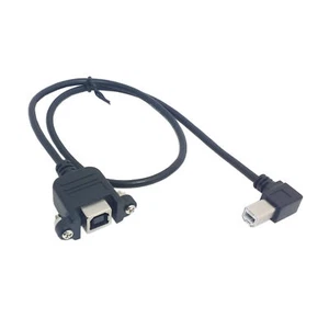 90 Degree Angled USB B Male to Female Extension Cable for Panel Mount Type-B M-F - Picture 1 of 3