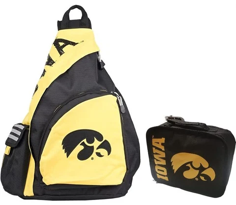 Overnight Travel Combo Backpack, Insulated Lunch/Toiletry Bag (Iowa Hawkeyes) Cover