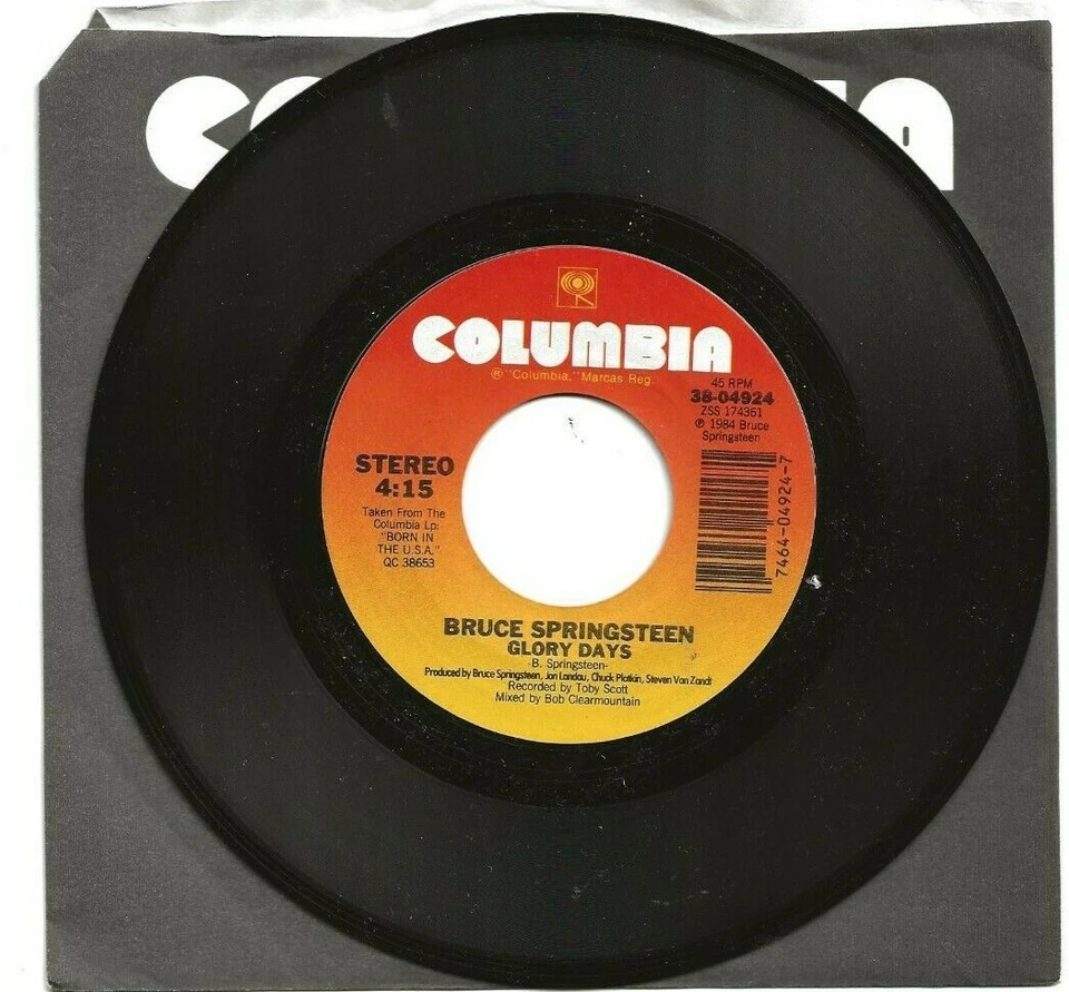 BRUCE SPRINGTSTEEN GLORY DAYS RARE ORIGINAL SINGLE FROM USA - Image 1 of 1